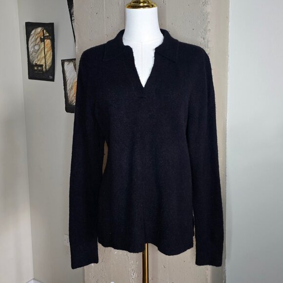 J. Crew Extra-Soft Black Polo Sweater Knit Top NWOT - Picture 2 of 10